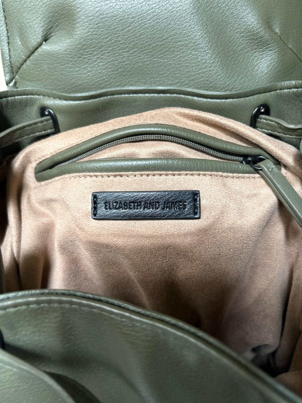 Olive Green Drawstring Backpack - Picture 3 of 9